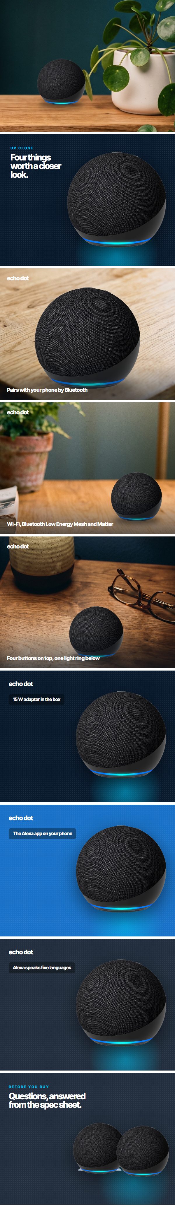 The Premium A+ page for the Echo Dot, phone layout